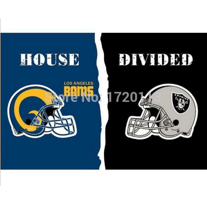 3x5 ft Los Angeles Rams VS Oakland Raiders house divided flag 150x90cm