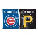 Chicago Cubs vs Pittsburgh Pirates House Divided Flag 3FTX 5FT