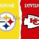 Pittsburgh Steelers Kansas City Chiefs House Divided Flag3ft x 5ft flag