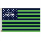 Seattle Seahawks Flag with Star and Stripe 3x5 FT Banner 100D Polyester Flag