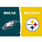 Philadelphia Eagles vs Pittsburgh Steelers House Divided Rivalry Flag 90x150cm
