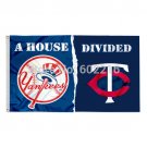 New York Yankees vs Minnesota Twins House Divided Flag 3FTX 5FT