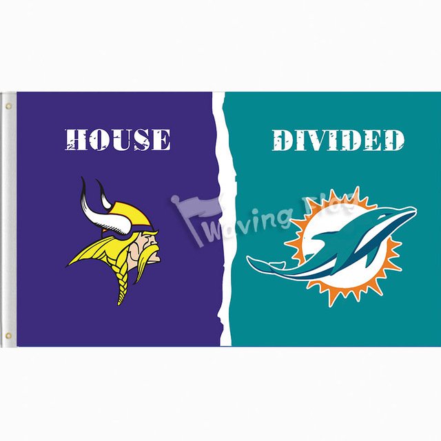 Minnesota Vikings vs Miami Dolphins House Divided Rivalry 150cm*90cm