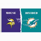 Minnesota Vikings vs Miami Dolphins House Divided Rivalry 150cm*90cm