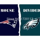 3x5 ft New England Patriots VS Philadelphia Eagles house divided flag 150x90cm