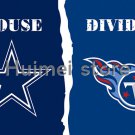 Dallas Cowboys VS Tennessee Titans House Divided Team Outdoor Indoor Flag 3X5 ft
