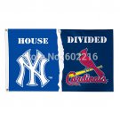 New York Yankees vs. St. Louis Cardinals House Divided Outdoor Flag 3ft x 5ft
