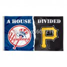 New York Yankees vs Pittsburgh Pirates House Divided Flag 3FTX 5FT