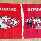 Kansas City Chiefs San Francisco 49ers House Divided Flag 3ft x 5ft