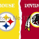Pittsburgh Steelers Washington Redskins House Divided Flag3ft x 5ft