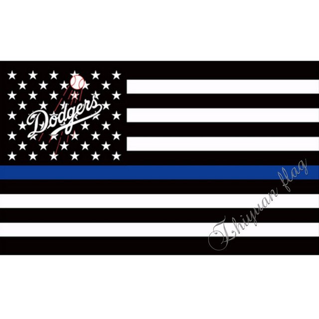 Los Angeles Dodgers Flag Thin Blue stripe Line Custom Dodgers Flag 3 x 5 ft