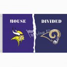 Minnesota Vikings vs Los Angeles Rams 3*5 ft Polyester House Divided Flag