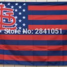 St.Louis Cardinals USA Star and Stripes Team American Outdoor Indoor Flag 3X5 ft