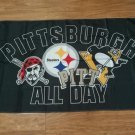 Black Pittsburgh Steelers Penguin Pirates flag Digital Printing banner 3x5 ft