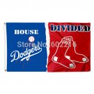 Los Angeles Dodgers VS Boston Red Sox Logo Divided Flag 3ft x 5ft