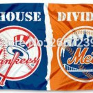 New York Yankees and New York Mets House Divided Flag 3x5FT