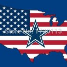 3x5FT Dallas Cowboys flag with American banner flag 100D Polyester