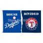 Los Angeles Dodgers vs Texas Rangers House Divided Flag 3FTX 5FT