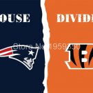 New England Patriots vs Cincinnati Bengals House Divided Rivalry Flag 3x5 ft