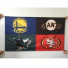 Golden State Warriors San Francisco Giants San Jose Sharks 49ers Flag 3ft x 5ft