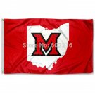 Miami Redhawks Ohio State Logo College Large Outdoor Flag 3ft x 5ft