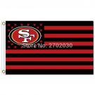 San Francisco 49ers Logo Flag With Stripes 3ftx5ft Banner 100D Polyester Flag