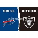 3x5 ft Buffalo Bills VS Oakland Raiders house divided flag 150x90cm