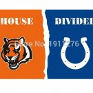 3x5 ft Cincinnati Bengals VS Indianapolis Colts house divided flag 150x90cm