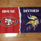 San Francisco 49ers With Minnesota Vikings USA House Divided 3x5 FT 150X90CM