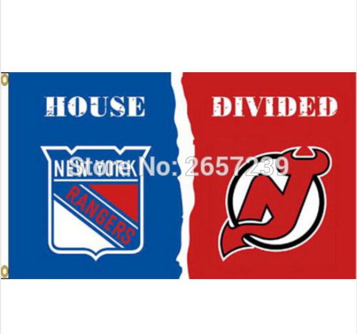 New York Rangers New Jersey Devils House Divided Flag150X90CM