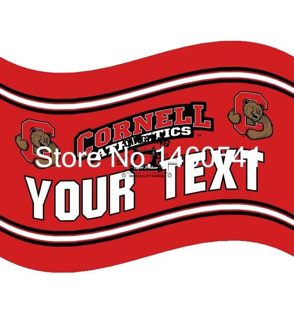 Cornell Big Red YOUR TEXT Flag 3ft x 5ft Polyester Cornell Big Red Banner Flying