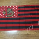 90x150cm Cornell Big Red flag us stripes banner 100D Polyester coustom flag