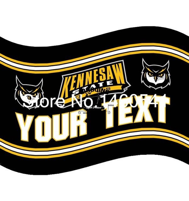 Kennesaw State Owls YOUR TEXT Flag 3ft x 5ft Polyester  Banner Flying