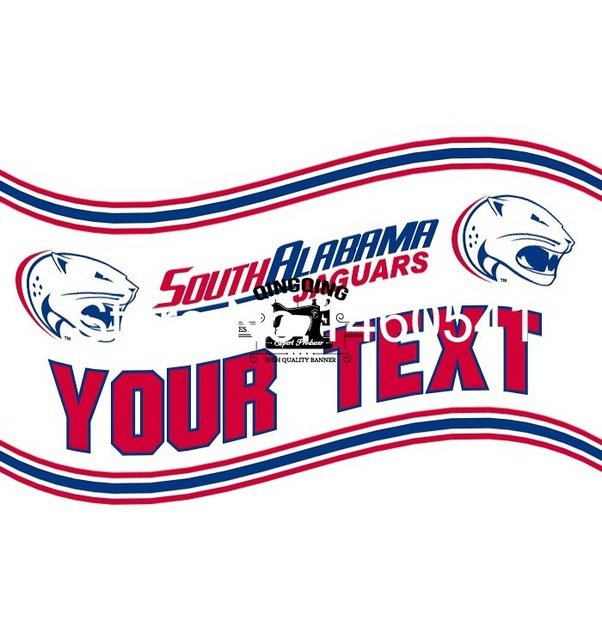 South Alabama Jaguars YOUR TEXT Flag 3ft x 5ft Polyester  Banner Flying
