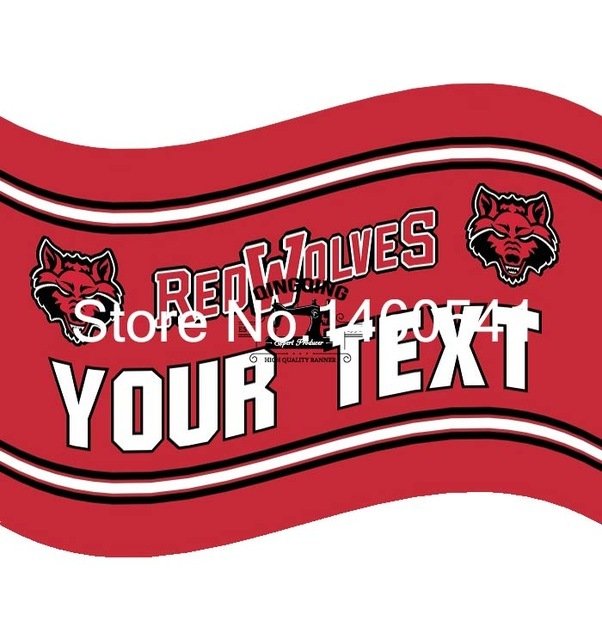 Arkansas State Red Wolves YOUR TEXT Flag 3ft x 5ft Polyester Banner Flying