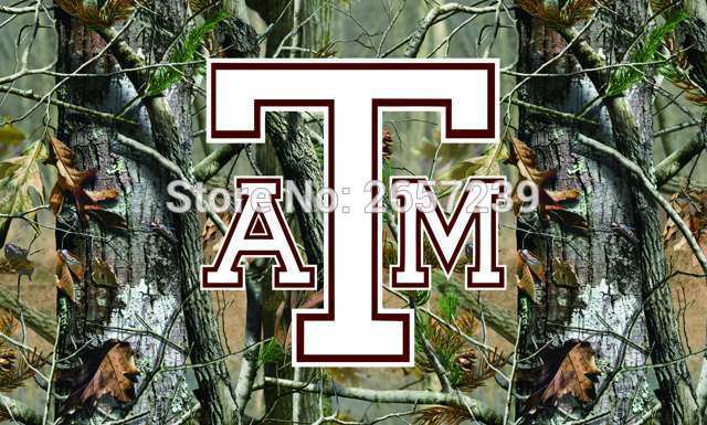 Texas A&M Aggies Real Tree Camo Flag 3x5 FT Polyester brass grommets custom