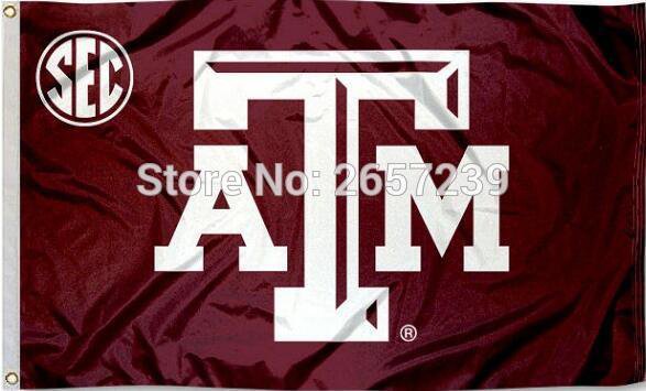 Texas A&M Aggies SEC Flag 3x5FT 100% Polyester brass grommets custom flag