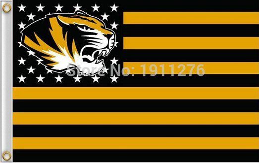 3X5FT  Missouri Tigers With Modified US Flag Banner 100D Polyester