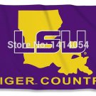 LSU Tigers STATE OUTLINE flag  3X5FT Banner 100D Polyester grommets custom