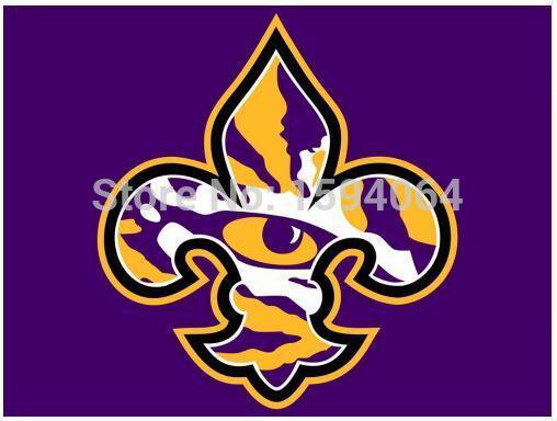 LSU Tigers flag 3ftx5ft Banner 100D Polyester Flag metal Grommets