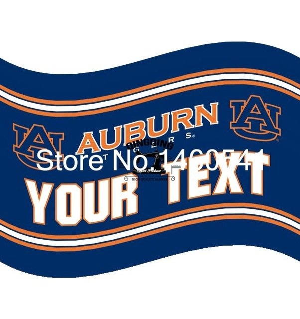 Auburn Tigers YOUR TEXT Flag 3ft x 5ft Polyester Banner Flying