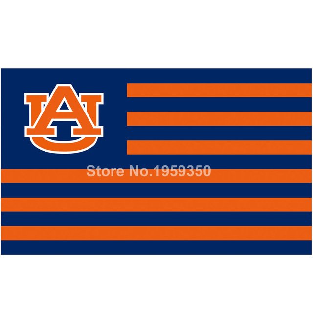 Auburn Tigers With Modified US Flag 3ft x 5ft Polyester Banner Flying