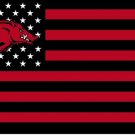 Arkansas Razorbacks logo flag with us stripes  metal Grommets custom flag 3X5FT