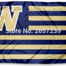 Washington Huskies Striped Flag 3x5FT  100D Polyester brass grommets custom flag