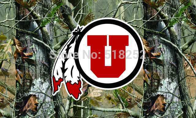 Utah Utes camo background Flag   3x5FT Banner 100D Custom flag grommets 6038