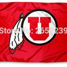Utah Utes University Flag 3x5FT  100D 150X90CM Polyester brass grommets custom66