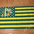 Oregon Ducks logo flag with us stars stripes  metal Grommets custom flag 3X5FT