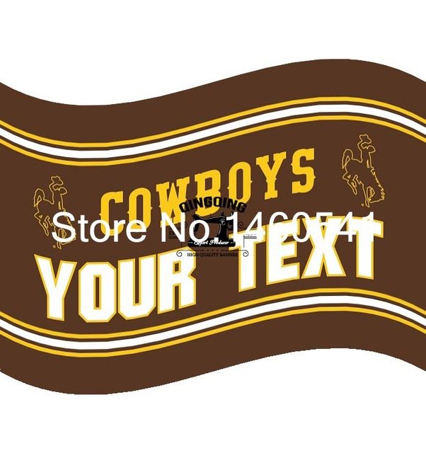 Wyoming Cowboys YOUR TEXT Flag 3ft x 5ft Polyester  Banner Flying