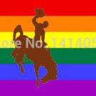 Wyoming Cowboys Rainbow Flag 150Xl90CM 100D Polyester flag brass grommets 001