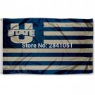 Utah State Aggies Stripes Nation American Outdoor Indoor Hockey  Flag 3X5FT